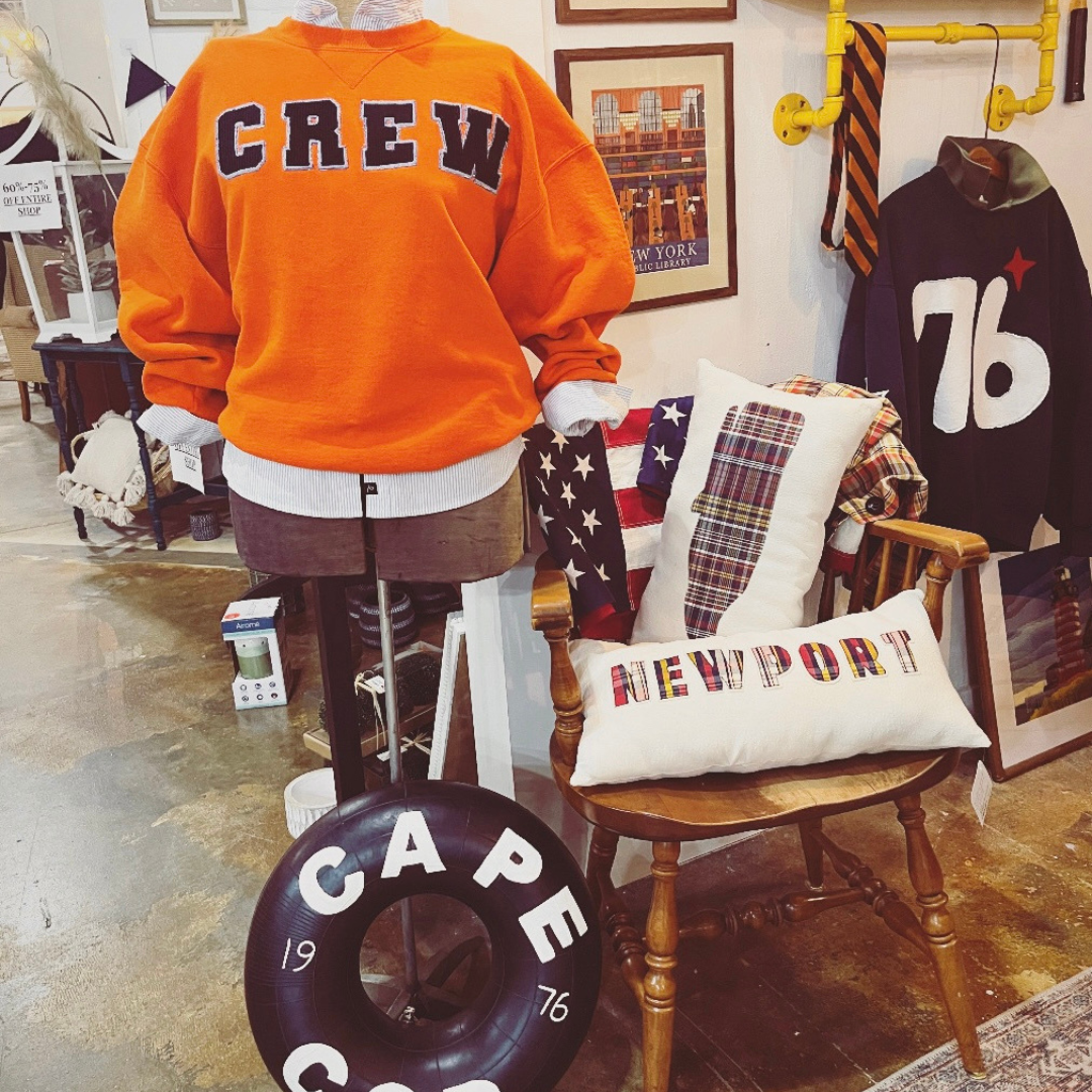 Orange Russel Crew Sweatshirt