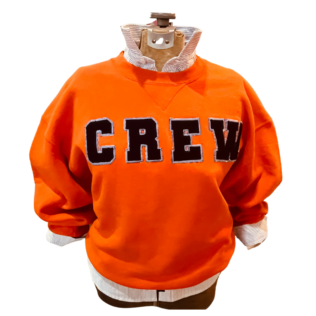 Orange Russel Crew Sweatshirt