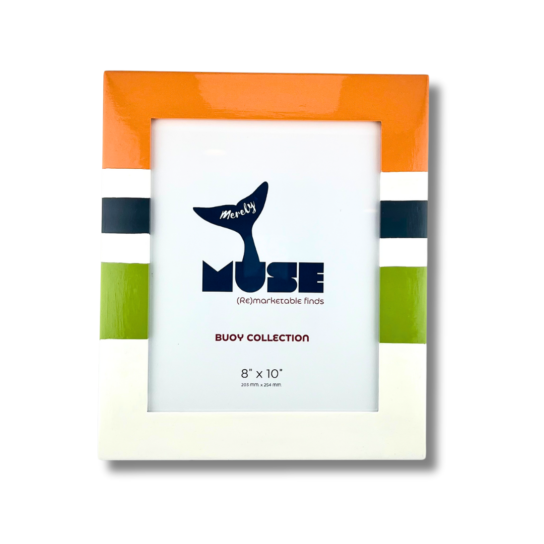 Orange, Blue, Green and White Buoy Frame