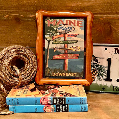 Framed Wooden Maine Postcard