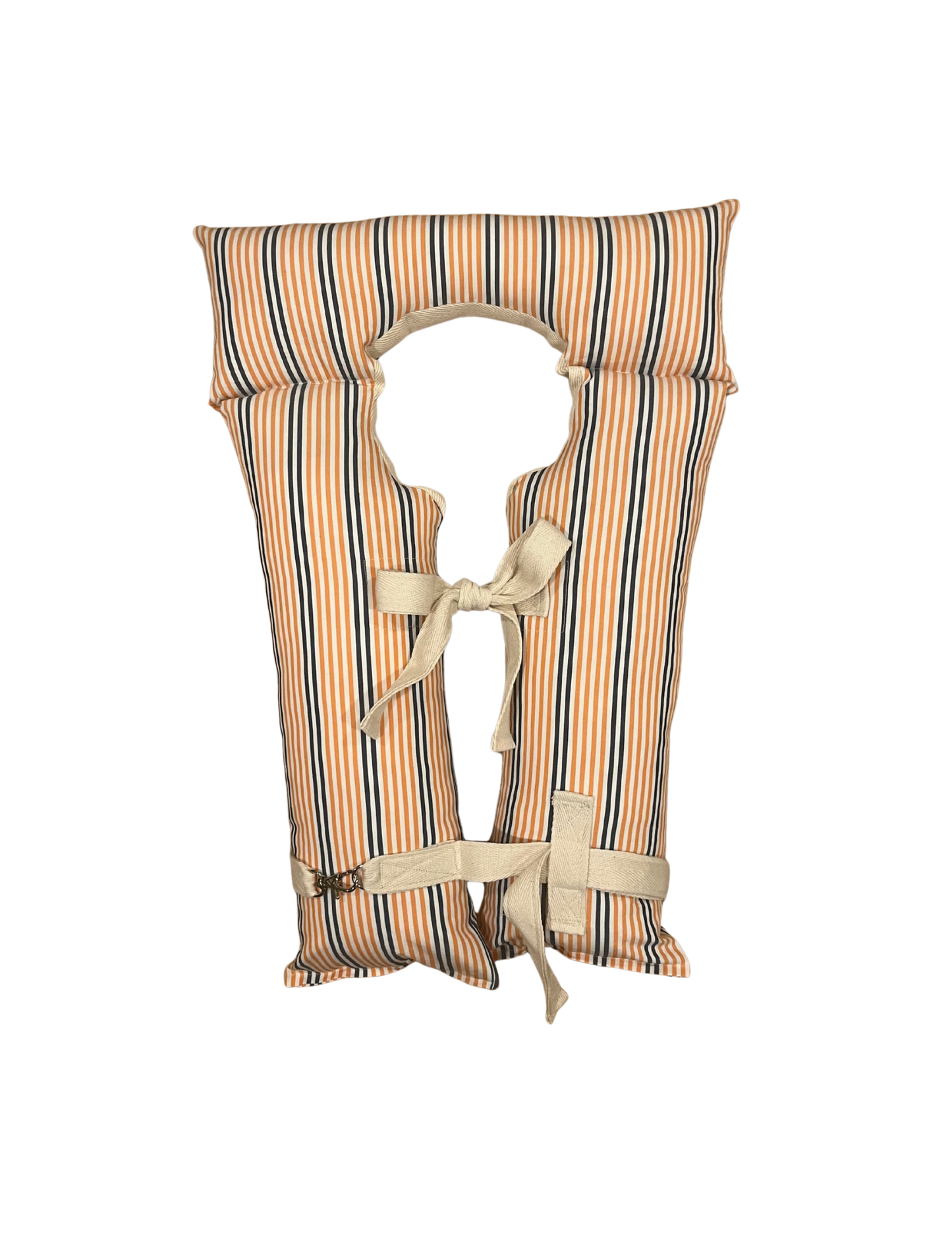 Vintage Inspired Life Vest Decor - Blue & Orange Stripe