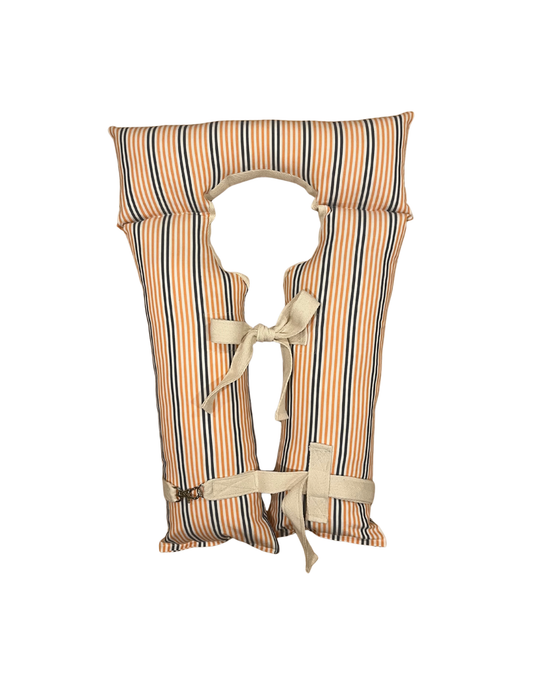 Vintage Inspired Life Vest Decor - Blue & Orange Stripe
