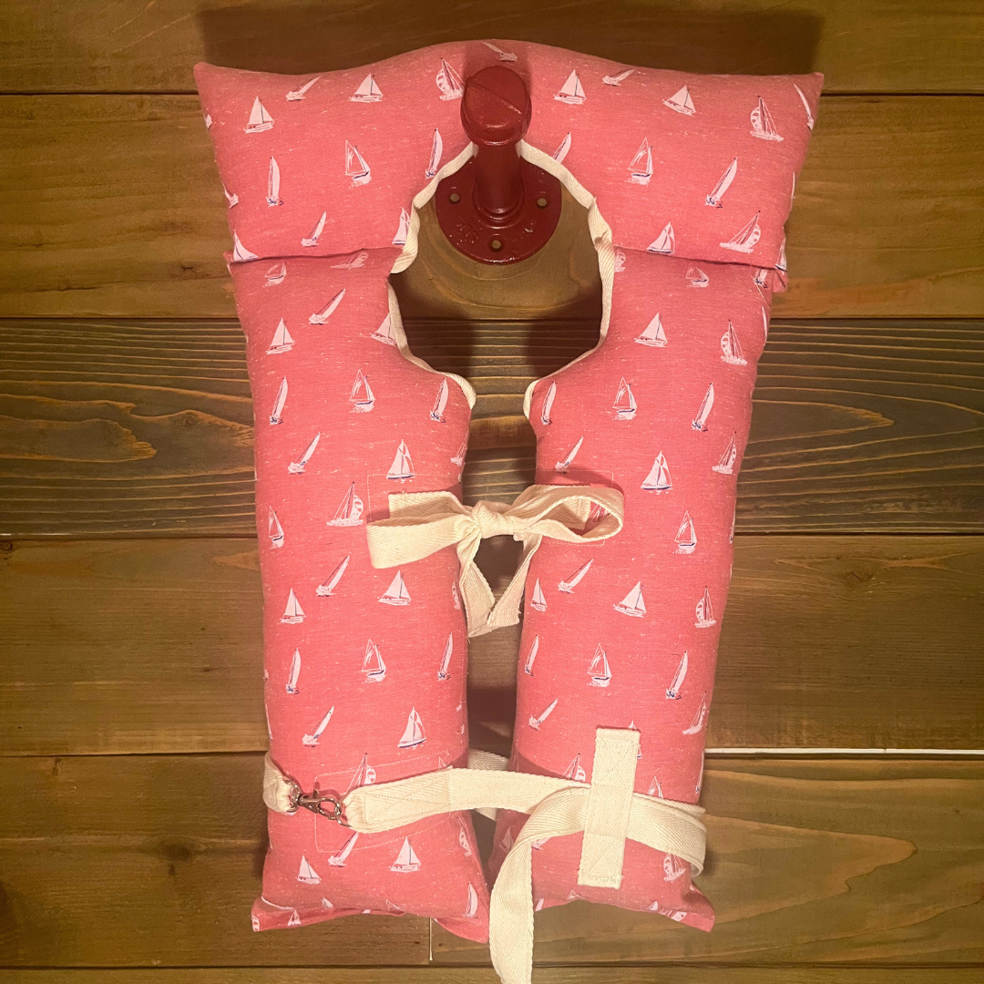 Vintage Life Jacket Decor - Sailboat