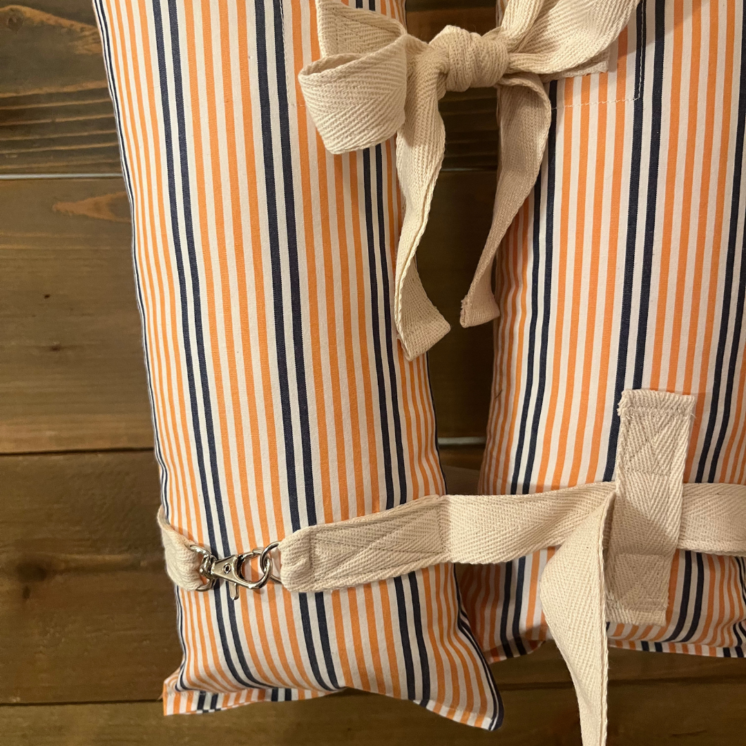 Vintage Inspired Life Vest Decor - Blue & Orange Stripe