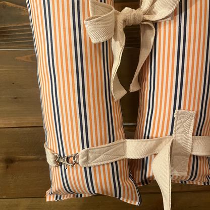 Vintage Inspired Life Vest Decor - Blue & Orange Stripe