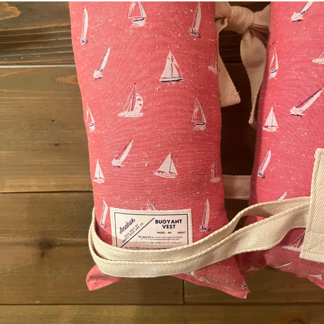 Vintage Life Jacket Decor - Sailboat