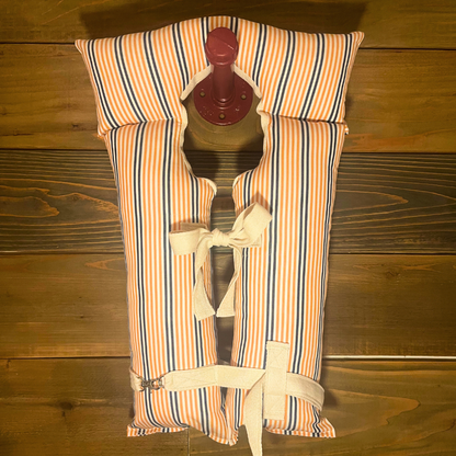 Vintage Inspired Life Vest Decor - Blue & Orange Stripe