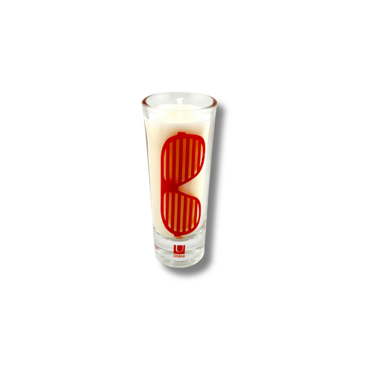 Red Orange Glasses Mini Candle