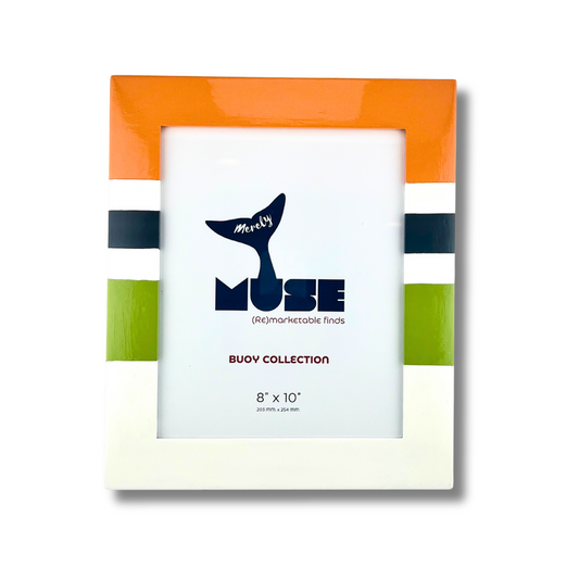 Orange, Blue, Green and White Buoy Frame