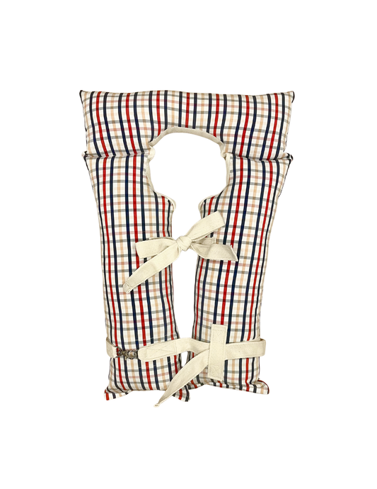 Vintage Inspired Life Vest Decor - Red/Blue/Yellow Check
