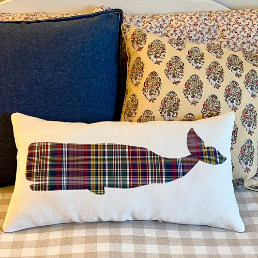 Plaid Sperm Whale Pillow